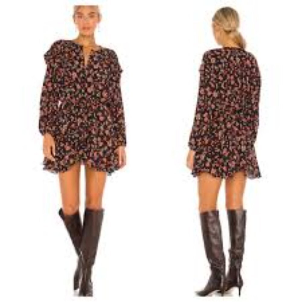 Free People Flower Fields Mini Dress Free People Size Small Green Pink Combo
